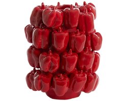 Light & Living Vaas Bellpepper - Rood - 23,5x23x32,5cm - Keramiek - - Bloemenvaas - Woondecoratie - Decoratieve vaas voor woonkamer of slaapkamer - Pasen - Paasdecoratie - Vaas voor Paastakken