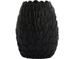 Light & Living Vaas Feder - Zwart - 37x23x50cm - Kunststof - Modern - Bloemenvaas - Woondecoratie - Decoratieve vaas voor woonkamer of slaapkamer - Kerstcadeau - Cadeau voor hem - Cadeau voor haar - Kerstdecoratie