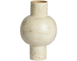Light & Living Vaas Girona - Crème - Ø24x38cm - Bamboe - Modern - Bloemenvaas - Woondecoratie - Decoratieve vaas voor woonkamer of slaapkamer