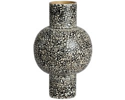 Light & Living Vaas Girona - Zwart - Ø24x38cm - Bamboe - Modern - Bloemenvaas - Woondecoratie - Decoratieve vaas voor woonkamer of slaapkamer