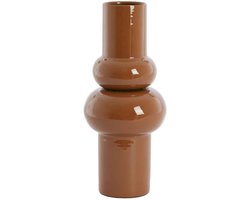 Light & Living Vaas Irissa - Bruin - Ø19x43cm - Metaal - - Bloemenvaas - Woondecoratie - Decoratieve vaas voor woonkamer of slaapkamer - Moederdag - Moederdag cadeautje - Moederdag cadeau voor mama