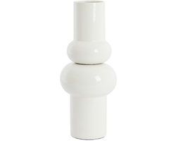 Light & Living Vaas Irissa - Wit - Ø19x43cm - Metaal - - Bloemenvaas - Woondecoratie - Decoratieve vaas voor woonkamer of slaapkamer - Kerstcadeau - Cadeau voor hem - Cadeau voor haar - Kerstdecoratie