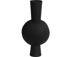 Light & Living Vaas Kavandu - Zwart - 22x14x40cm - Metaal - Modern - Bloemenvaas - Woondecoratie - Decoratieve vaas voor woonkamer of slaapkamer - Kerstcadeau - Cadeau voor hem - Cadeau voor haar - Kerstdecoratie