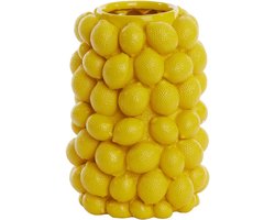 Light & Living Vaas Lemon - Geel - 23.5x23.5x33cm - Kunststof - Modern - Bloemenvaas - Woondecoratie - Decoratieve vaas voor woonkamer of slaapkamer - Kerstcadeau - Cadeau voor hem - Cadeau voor haar - Kerstdecoratie