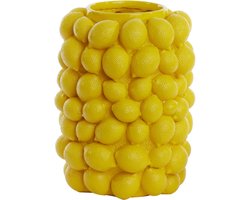 Light & Living Vaas Lemon - Geel - Ø31cm - Kunststof - Botanisch - Bloemenvaas - Woondecoratie - Decoratieve vaas voor woonkamer of slaapkamer - Kerstcadeau - Cadeau voor hem - Cadeau voor haar - Kerstdecoratie