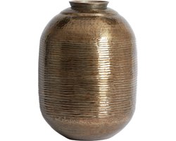 Light & Living Vaas Lisboa - Antiek Goud - Ø37cm - Metaal - Modern - Bloemenvaas - Woondecoratie - Decoratieve vaas voor woonkamer of slaapkamer