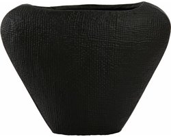 Light & Living Vaas Mayoro - Zwart - 32x9x23cm - Metaal - Modern - Bloemenvaas - Woondecoratie - Decoratieve vaas voor woonkamer of slaapkamer - Kerstcadeau - Cadeau voor hem - Cadeau voor haar - Kerstdecoratie