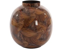 Light & Living Vaas Milos - Bruin - Ø26cm - Metaal - Modern - Bloemenvaas - Woondecoratie - Decoratieve vaas voor woonkamer of slaapkamer - Moederdag - Moederdag cadeautje - Moederdag cadeau voor mama