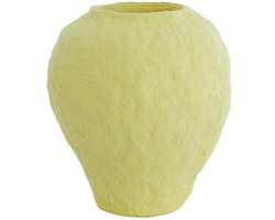 Light & Living Vaas Pantoja - Mat Geel - Ø45cm - Kunststof - Modern - Bloemenvaas - Woondecoratie - Decoratieve vaas voor woonkamer of slaapkamer