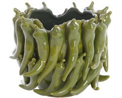 Light & Living Vaas Pepper Keramiek, 20cm - Donkergroen