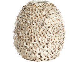 Light & Living vaas UBATE van bamboe schelp crème bruin – Ø33x35 cm
