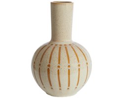 Light & Living Vaas Ulloa - Bruin - Ø34cm - Keramiek - Modern - Bloemenvaas - Woondecoratie - Decoratieve vaas voor woonkamer of slaapkamer - Sinterklaas Cadeau - Sint Kado