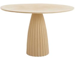 Light & Living - Veglia eettafel Ø120x78 cm - mat zand/licht bruin gespikkeld