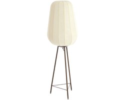 Light & Living - vloerlamp - BIBURY - bruin wit - hout textiel - driepoot-lamp - E27 - 1897888