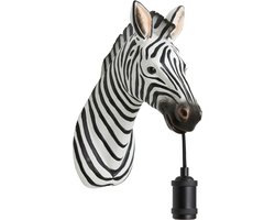 Light & Living Wandlamp Zebra - Zwart/Wit - 34.5x16x24.5cm - Binnen Modern