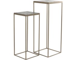 Light & Living Zuil Chisa - Hout/Antiek Brons - Set - Modern