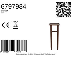 Light & Living Zuil Qiano - Bruin - 32x32x80cm - Modern