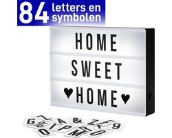 Lightbox - letterbak met licht - lichtbox voor kleine boodschappen - woondecoratie - A4 - zwart - 30,5 x 22 x 6,5 cm - DisQounts