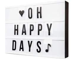 Lightbox - letterbak met licht - lichtbox voor kleine boodschappen - woondecoratie - A4 - zwart - 30,5 x 22 x 6,5 cm - DisQounts