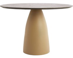 Light&living Eettafel Ø120x76 cm PALMIRA hout olie bruin+mat beige