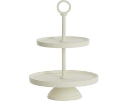 Light&living Etagere 2 laags Ø24x37 cm LUTEK crème