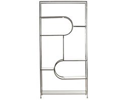 Light&living Kast open 100x36x206 cm LOFI nikkel+helder glas
