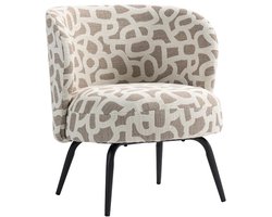 Light&living Stoel 68x67x72 cm DIEYDA taupe+beige-mat zwart