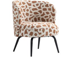 Light&living Stoel 68x67x72 cm DIEYDA terra+crème-mat zwart