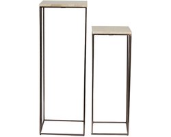 Light&living Zuil S/2 max 35,5x35,5x101 cm ROSHAN traver zand+bruin brons