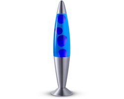 Lighto Lavalamp - Blauwe Vloeistof met Paarse Lava - voor Kinderen - Zilver