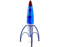 Lighto Raket Lavalamp - Blauwe Vloeistof met Paarse Lava - voor Kinderen