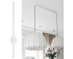 Lightswing® Twin 110cm - Ophangsysteem voor twee Hanglampen tot 2,5 KG per lamp - Mat Wit - 90cm Verplaatsbare Verlichting - Verstelbare Lamp Systeem