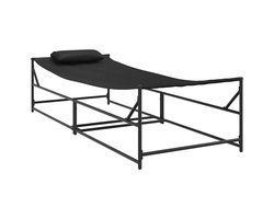 Ligstoel | Chaise longue | Zonligstoel Antraciet 200 x 74 x 73 cm Textilene en staal