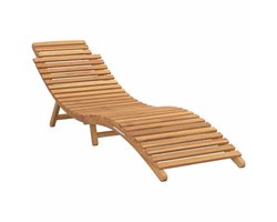 Ligstoel | Chaise longue | Zonligstoel Bruin 184 x 55 x 59 cm Massief Teakhout