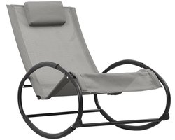 Ligstoel | Chaise longue | Zonligstoel met kussen staal en textileen grijs