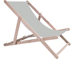 Ligstoel, hout, beukenhout, inklapbaar, voor zelfmontage, zonnestoel, strandstoel, tuinligstoel voor tuin, zwembad, camping, strand, bars, cafés, hotels, tot 130 kg, verstelbaar, 4 standen