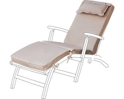 Ligstoel kussen - Zonnebed Kussen voor Tuin - Buiten Ligbedkussen Weerbestendig - Tuinstoel Zitkussen met Hoofdsteun - Lounger Zitkussens