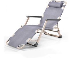 Ligstoel, Tuinstoelen Opvouwbaar, Liggend Zero Gravity Sun Lounger, Tuin Patio Vouwen Outdoor Stoel met Hoofdkussen Verstelbare Rugleuning Laadvermogen 150Kg met Hoofdkussen.