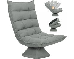 Ligstoel voor lezen-draaibaar-62 cm x 70 cm x 95 cm-lichtgrijs