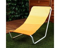 Ligstoelen Set - Zonnebedden Tuinstoelen - Ontspannen Buiten - Inklapbaar Met Draagtas - 86 x 515 cm - Geel Oranje