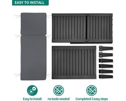 Ligstoelen voor buiten met verstelbare rugleuning, multifunctionele stoelen voor terras, eenvoudig te monteren en licht, waterdichte ligstoelen voor zwembad met een capaciteit van 265 pond,