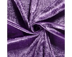 Lila paarse velours stof - Velours de Panne / Crushed Velvet Stof - Licht Paars 043 - 1 Meter