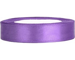 Lila Satijn Lint  12 mm Breed, 25 Meter per Rol