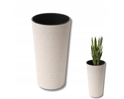 Lilia Jumper Hoge Pot - Ø 30cm H 57cm - Beige Eco Hout