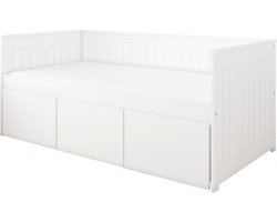 Lilli Furniture - Nanne bedbank met 3 mega lades - inclusief lattenbodem - 90x200cm - Wit
