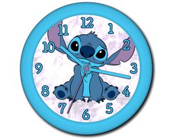 Lilo & Stitch Wandklok - 25 cm - Kunststof - Blauw