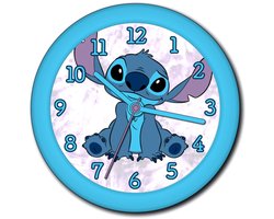 Lilo & Stitch Wandklok - Diameter 24 cm - Voor de kinderkamer - Blauw