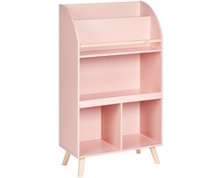 LILOET - Boekenkast met 3 planken - Pastelroze - Hout