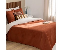 Lilou Bedspread Terracotta - Dekbedovertrek 260x240 cm - Zacht Polyester - Perzische stijl design - 2.34 kg