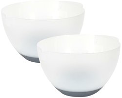 Lily Cook Beslagkom/mengkom - 2x - 3 liter - kunststof - transparant/grijs - schenktuit - handvat - keuken - met antislip bodem